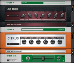 Native Instruments "Splitter" tool in Guitar Rig.